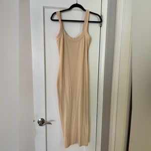 Cream rubbed maxi/midi dress